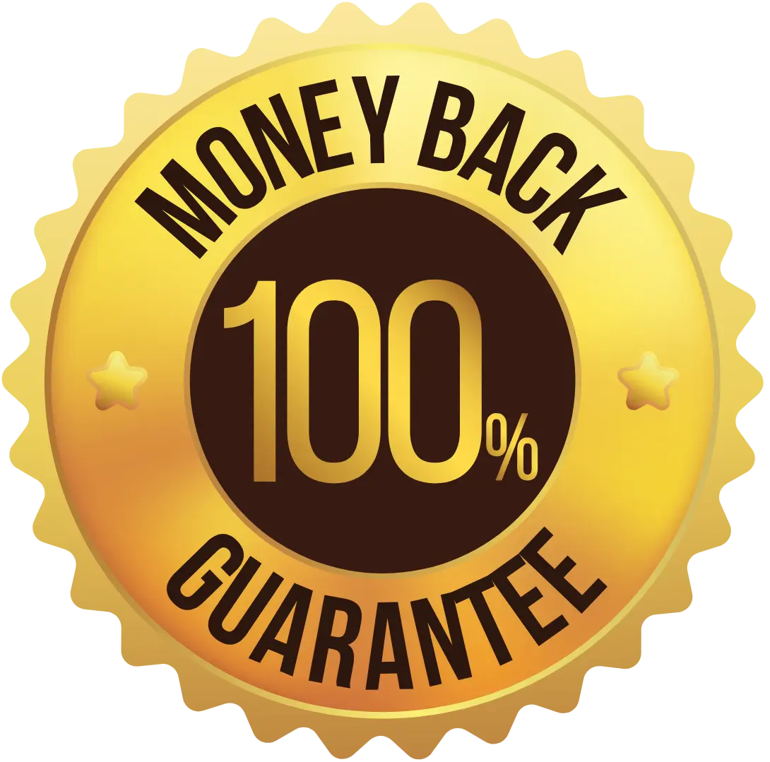 Sleep Lean order backed by 100% money back guarantee seal for customer confidence and safe purchase.