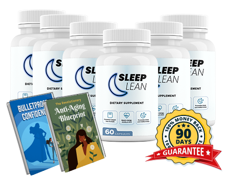 Sleep Lean pills – 6 bottle weight loss bundle with free Bulletproof Confidence and Anti-Aging Blueprint guides plus 90-day money back guarantee